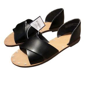 Sandalias de piel de color negro para dama  marca  Lois